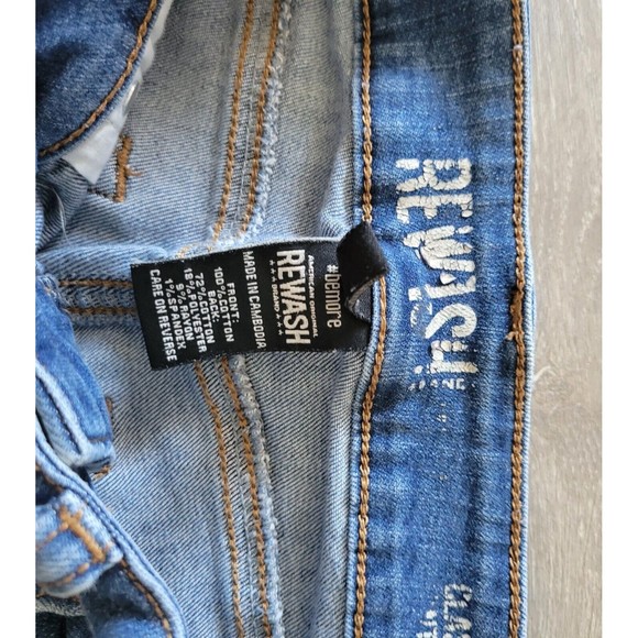 American Original Rewash #bemore Distressed Blue Jeans Size 3/26 - Picture 9 of 11